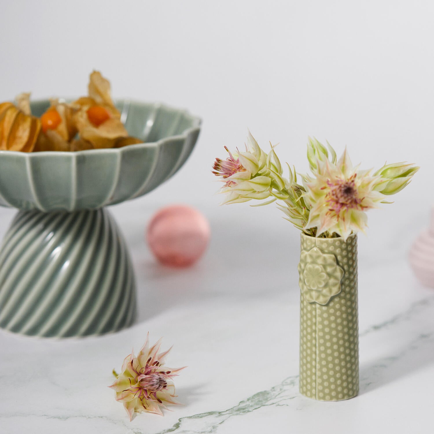 Samsurium skål på fod - Eucalyptus